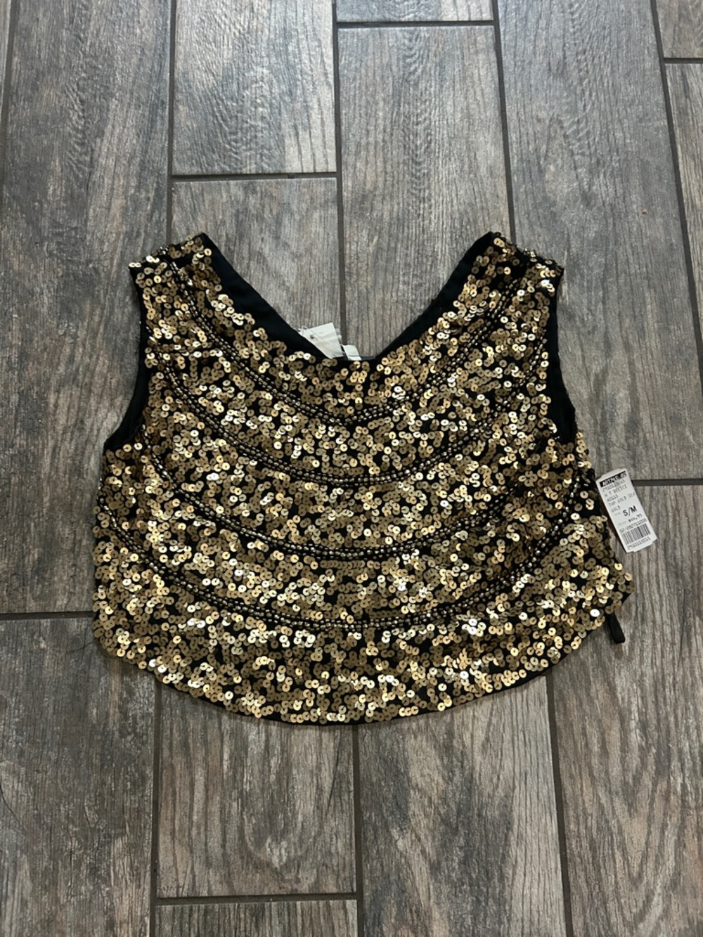 Gold Sequin Cropped top